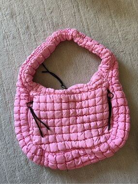 Quilted Pink Puffer Shoulder Bag